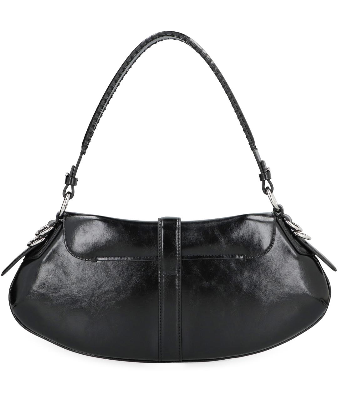 GANNI Черная кожаная сумка через плечо, фото 4