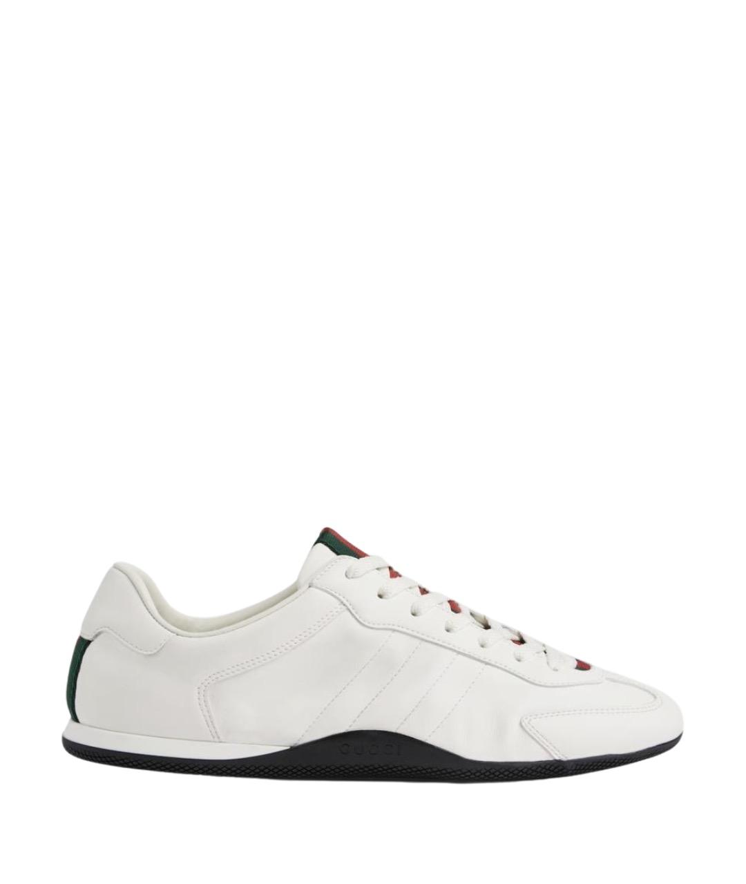 GUCCI Белые кожаные низкие кроссовки / кеды, фото 1