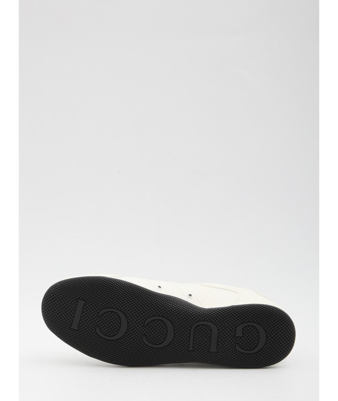 GUCCI Белые кожаные низкие кроссовки / кеды, фото 5