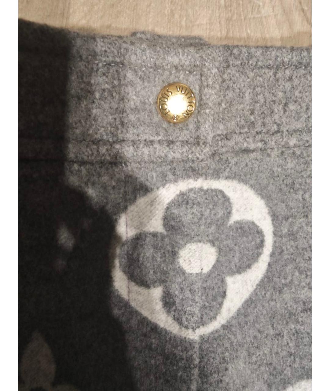 LOUIS VUITTON Серая шерстяная юбка мини, фото 4