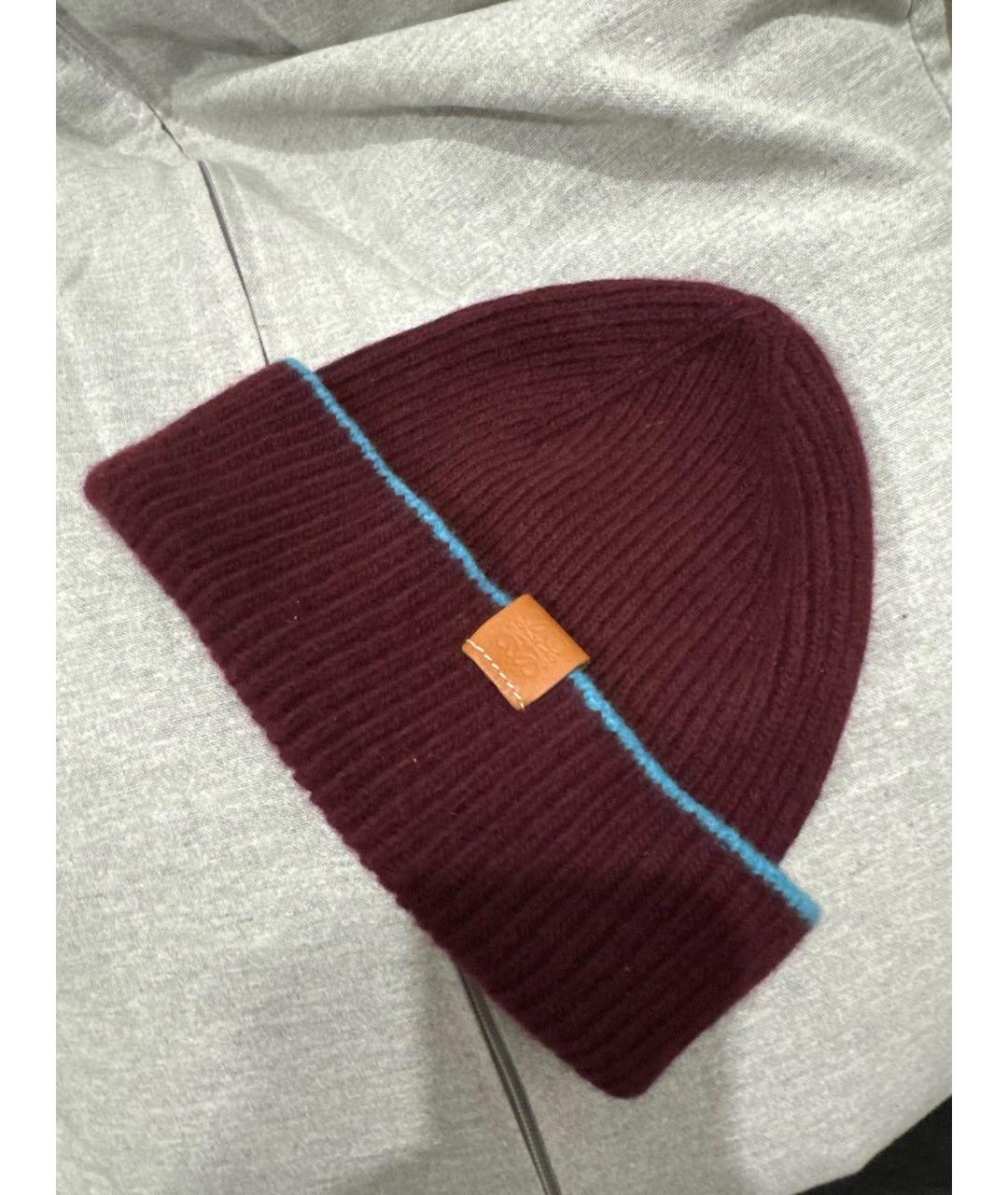 LOEWE Бордовая шапка, фото 2