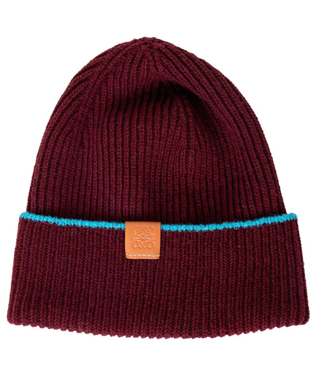 LOEWE Бордовая шапка, фото 1