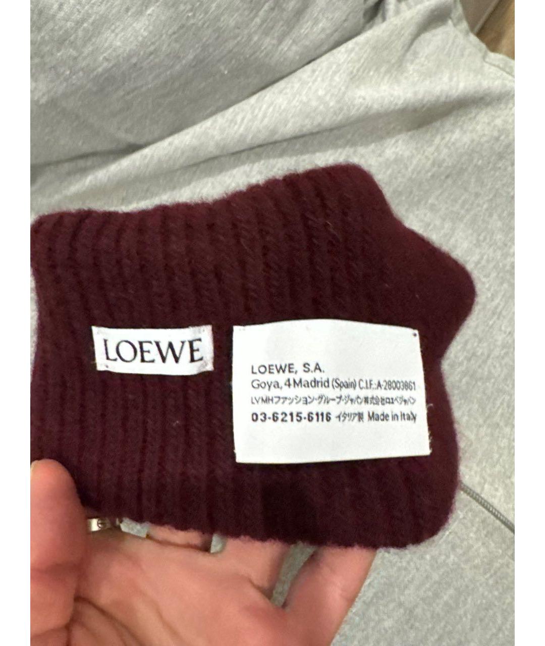 LOEWE Бордовая шапка, фото 5