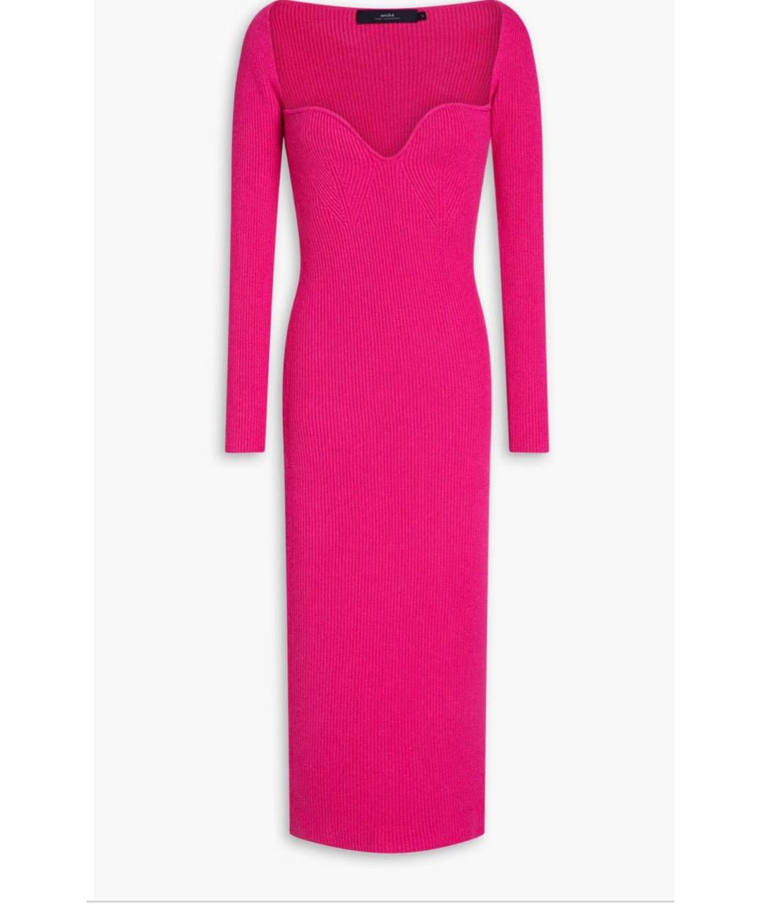 Arch4 Фуксия кашемировое повседневное платье, фото 9