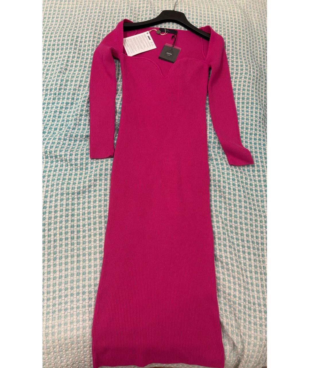 Arch4 Фуксия кашемировое повседневное платье, фото 4