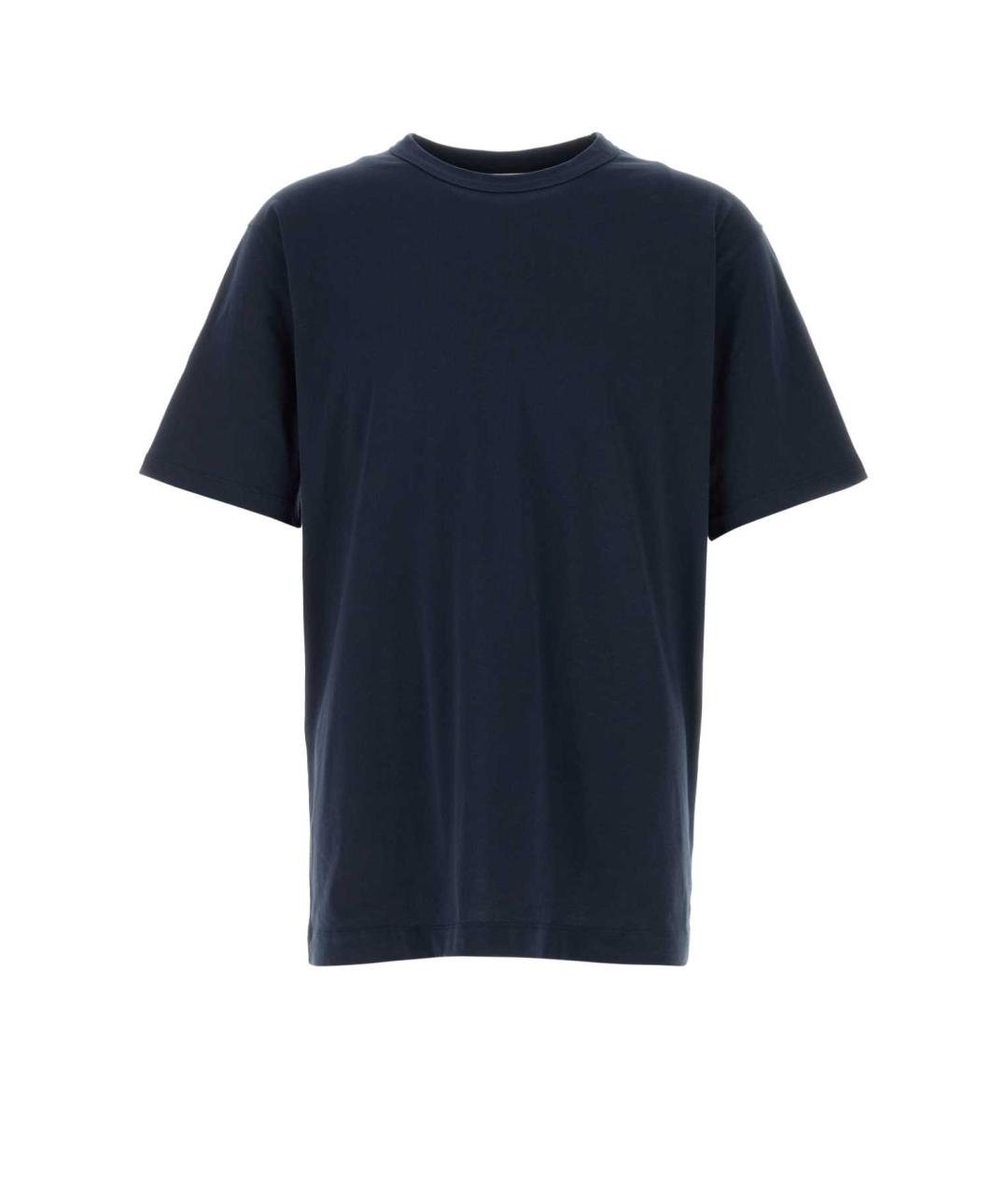 DRIES VAN NOTEN Темно-синяя хлопковая футболка, фото 1