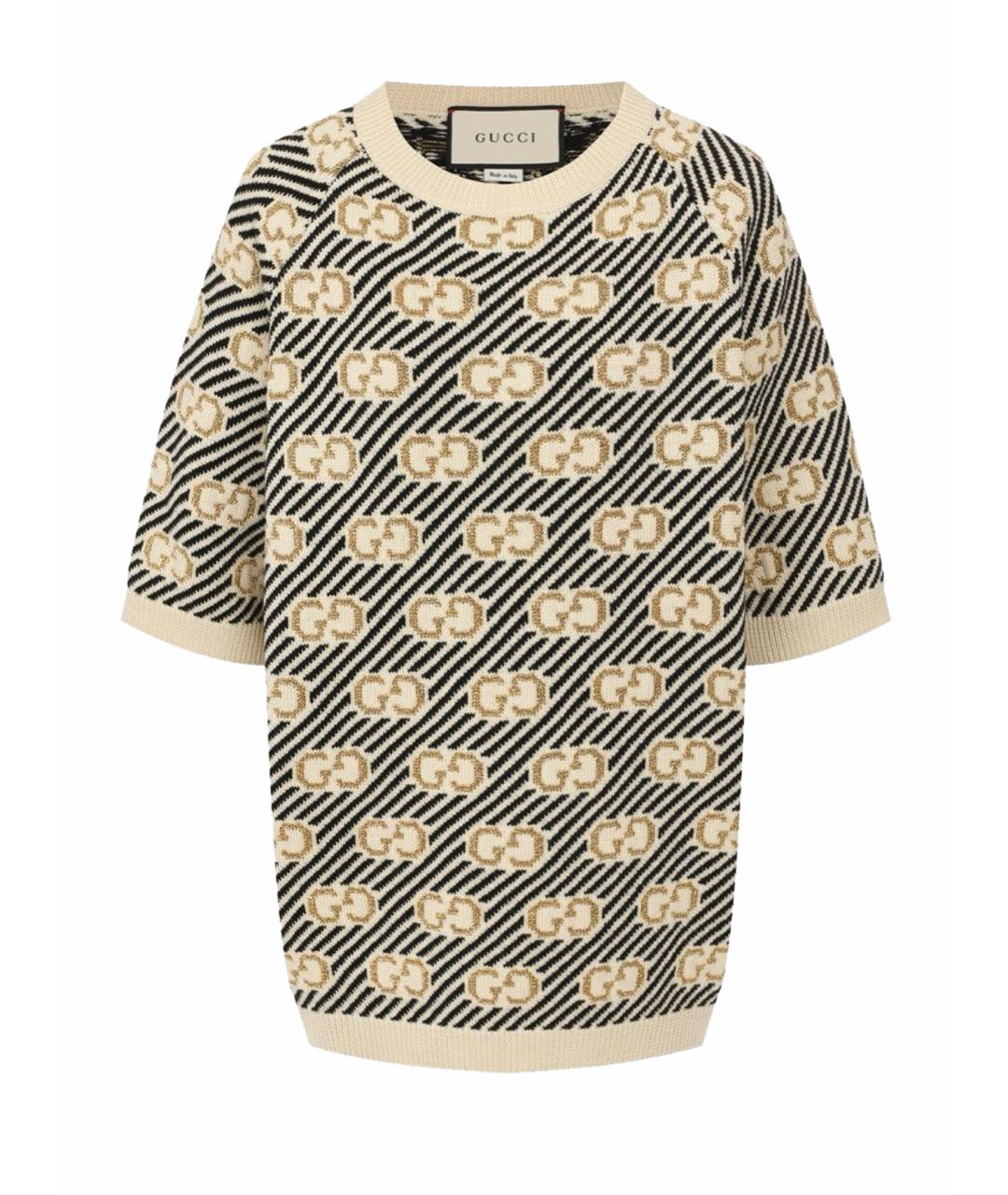 GUCCI Бежевый шерстяной джемпер / свитер, фото 1