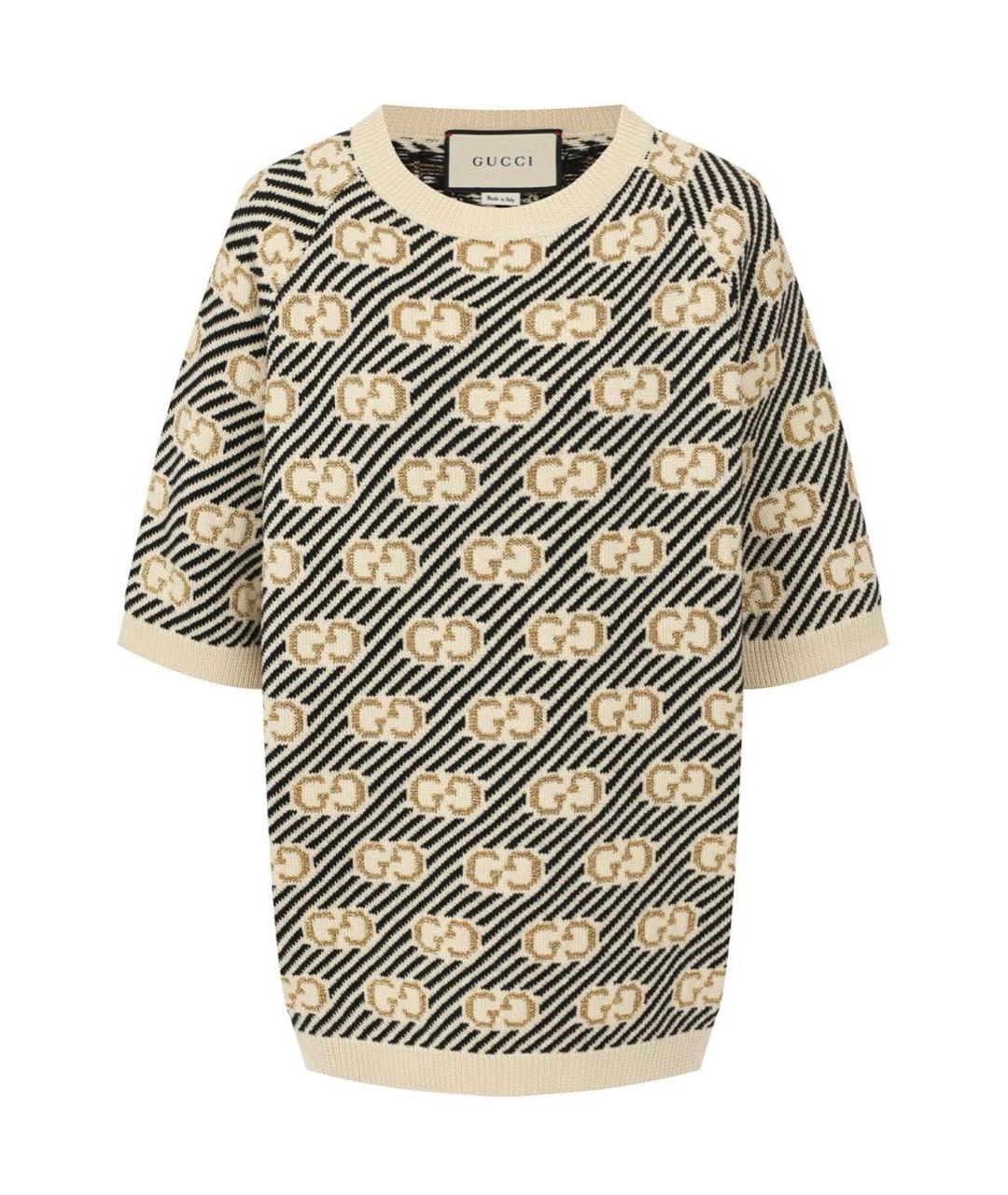 GUCCI Бежевый шерстяной джемпер / свитер, фото 9