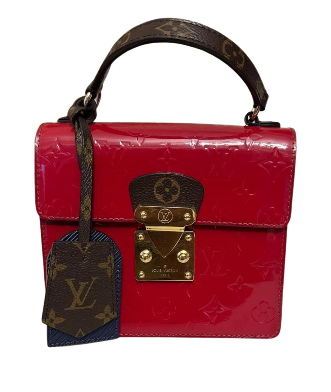 LOUIS VUITTON Красная сумка с короткими ручками из лакированной кожи, фото 1