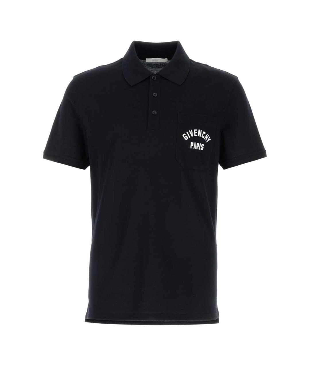 GIVENCHY Черное хлопковое поло с коротким рукавом, фото 1