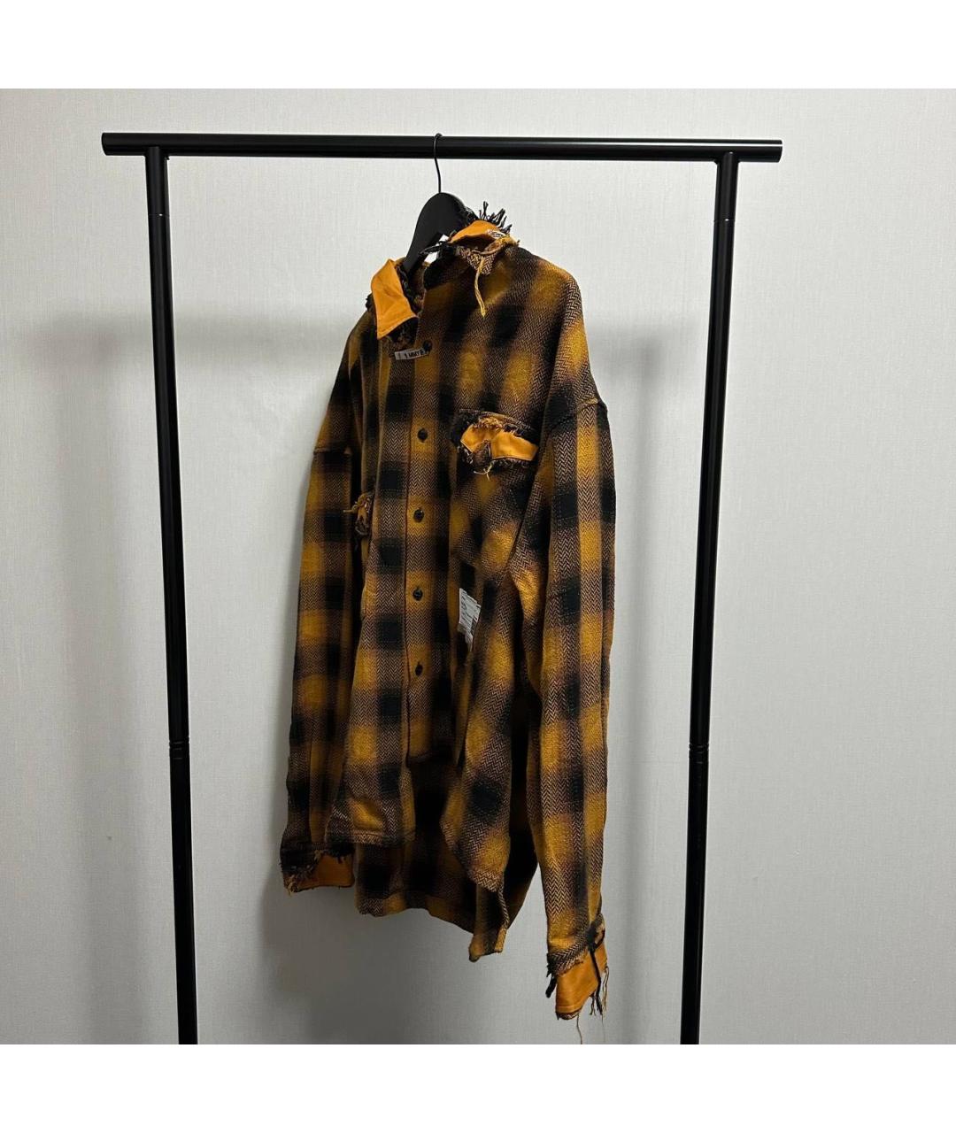 MAISON MIHARA YASUHIRO Оранжевая хлопковая классическая рубашка, фото 4