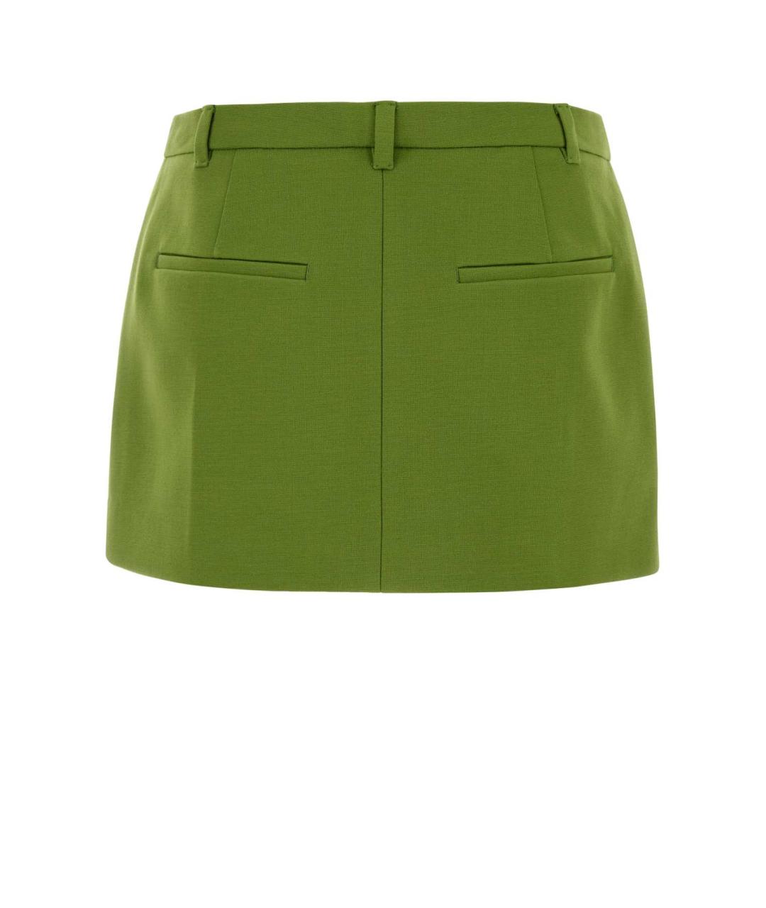 MIU MIU Зеленая вискозная юбка мини, фото 2