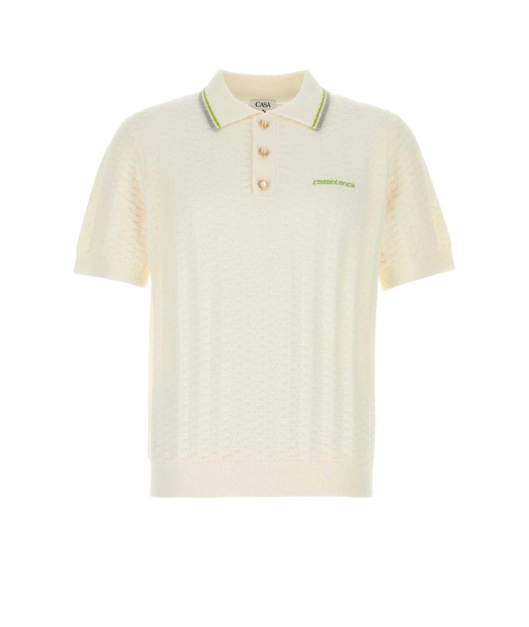 CASABLANCA Бежевое хлопковое поло с коротким рукавом, фото 1
