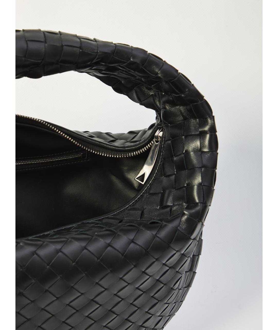 BOTTEGA VENETA Черная кожаная сумка через плечо, фото 4