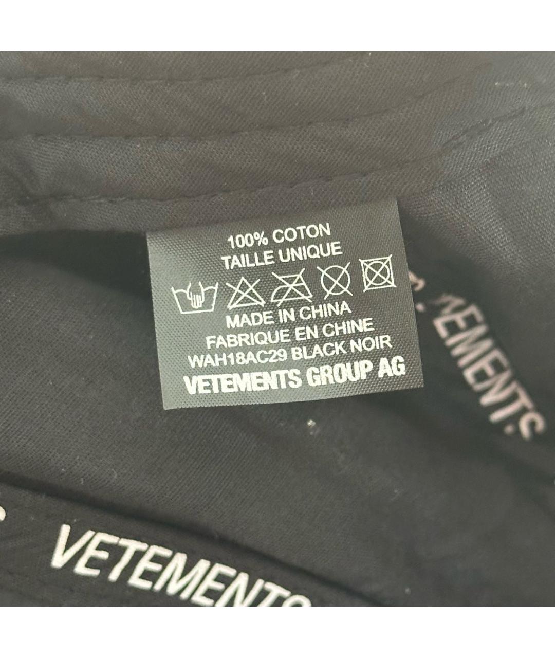VETEMENTS Черная хлопковая кепка/бейсболка, фото 7