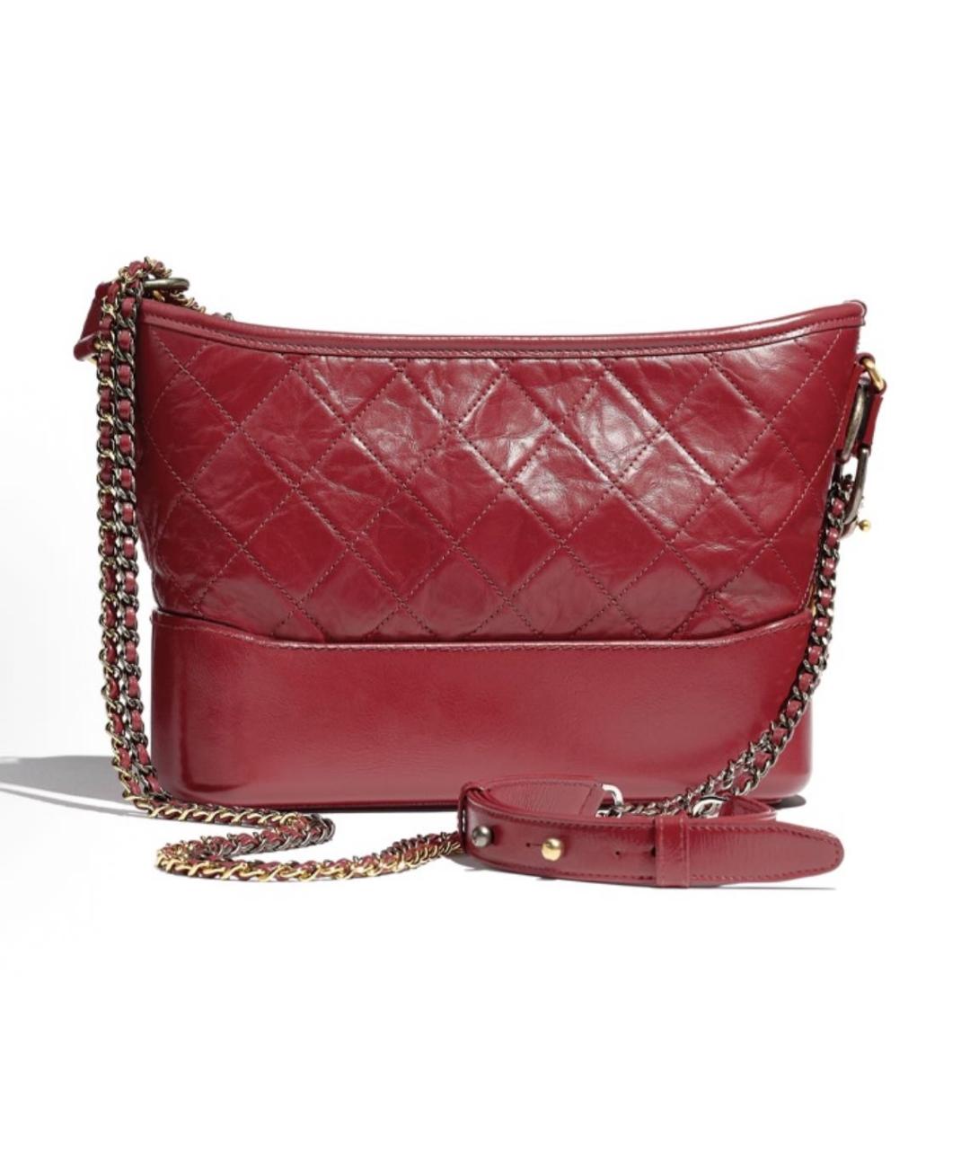 CHANEL Бордовая кожаная сумка через плечо, фото 6