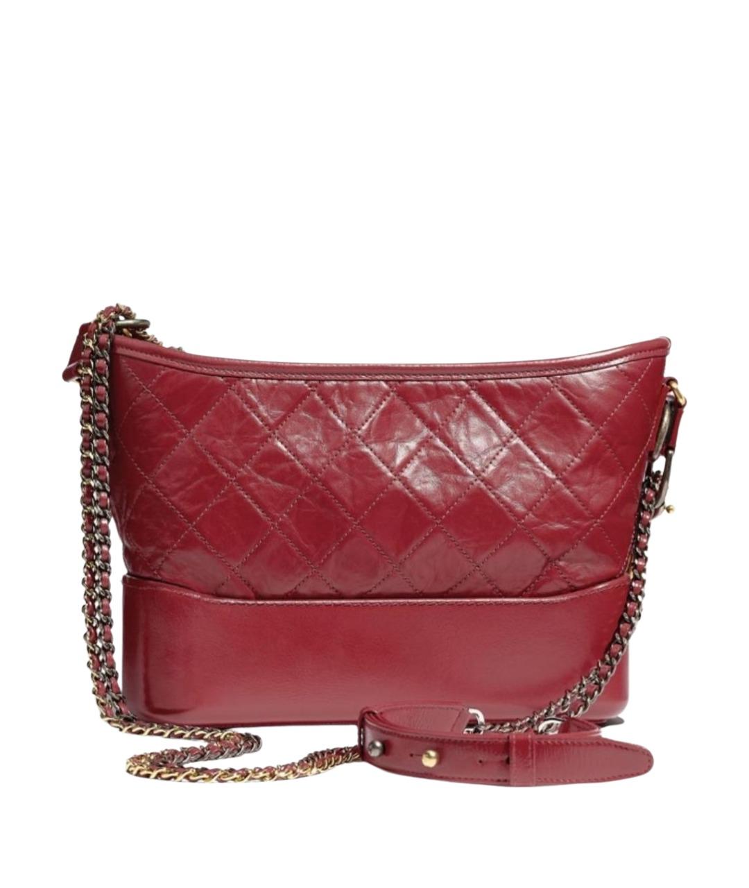 CHANEL Бордовая кожаная сумка через плечо, фото 1