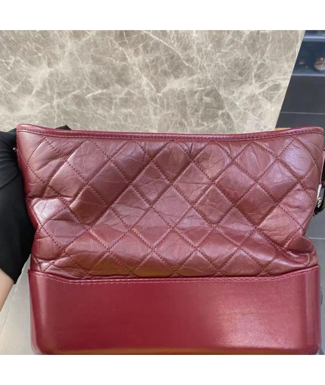 CHANEL Бордовая кожаная сумка через плечо, фото 3
