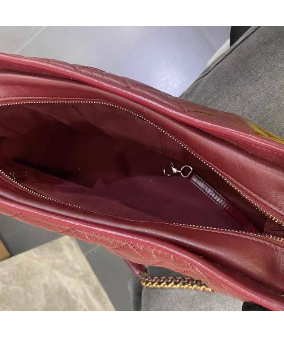 CHANEL Бордовая кожаная сумка через плечо, фото 4
