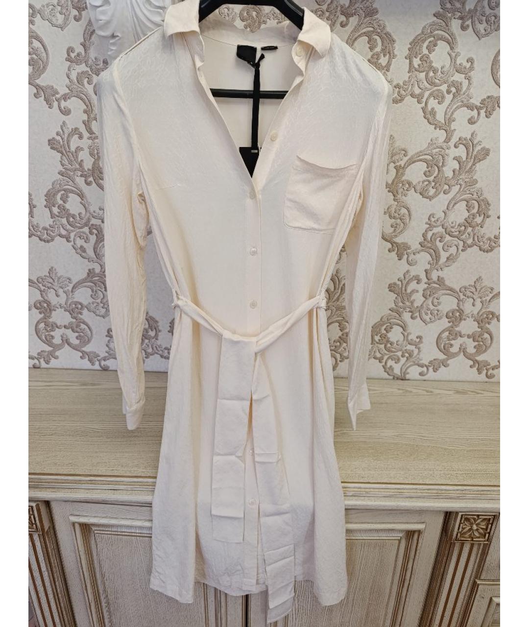 PINKO Бежевое ацетатное повседневное платье, фото 5