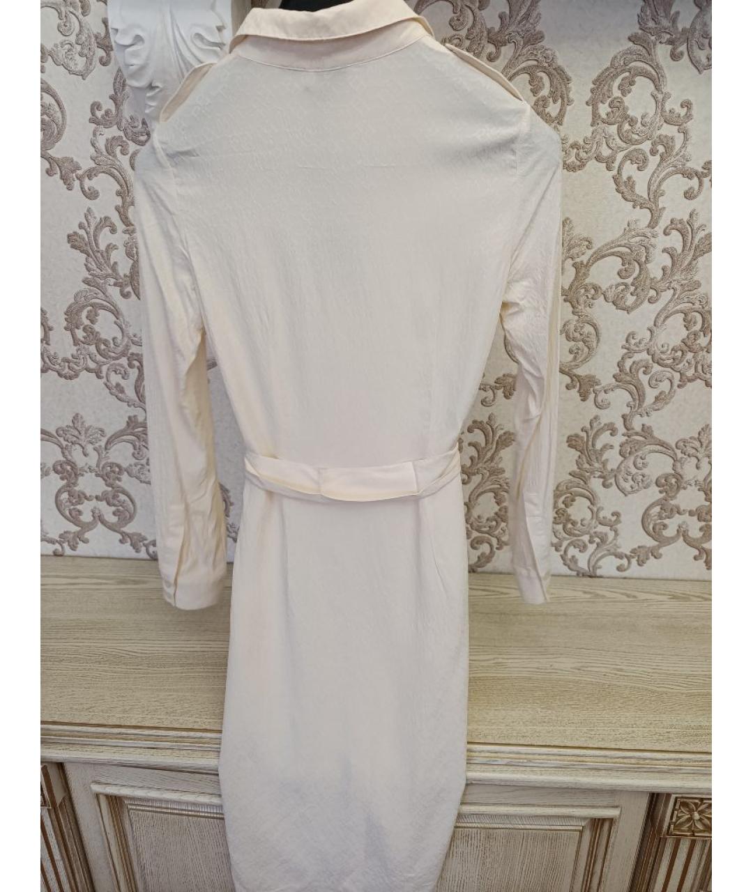 PINKO Бежевое ацетатное повседневное платье, фото 2