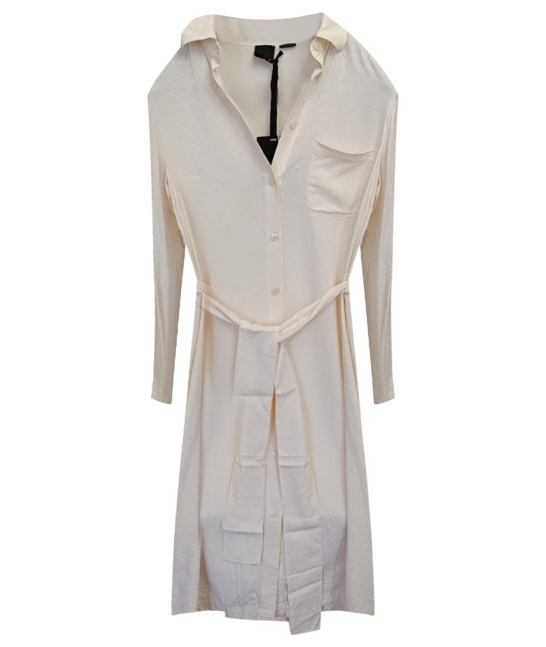 PINKO Бежевое ацетатное повседневное платье, фото 1