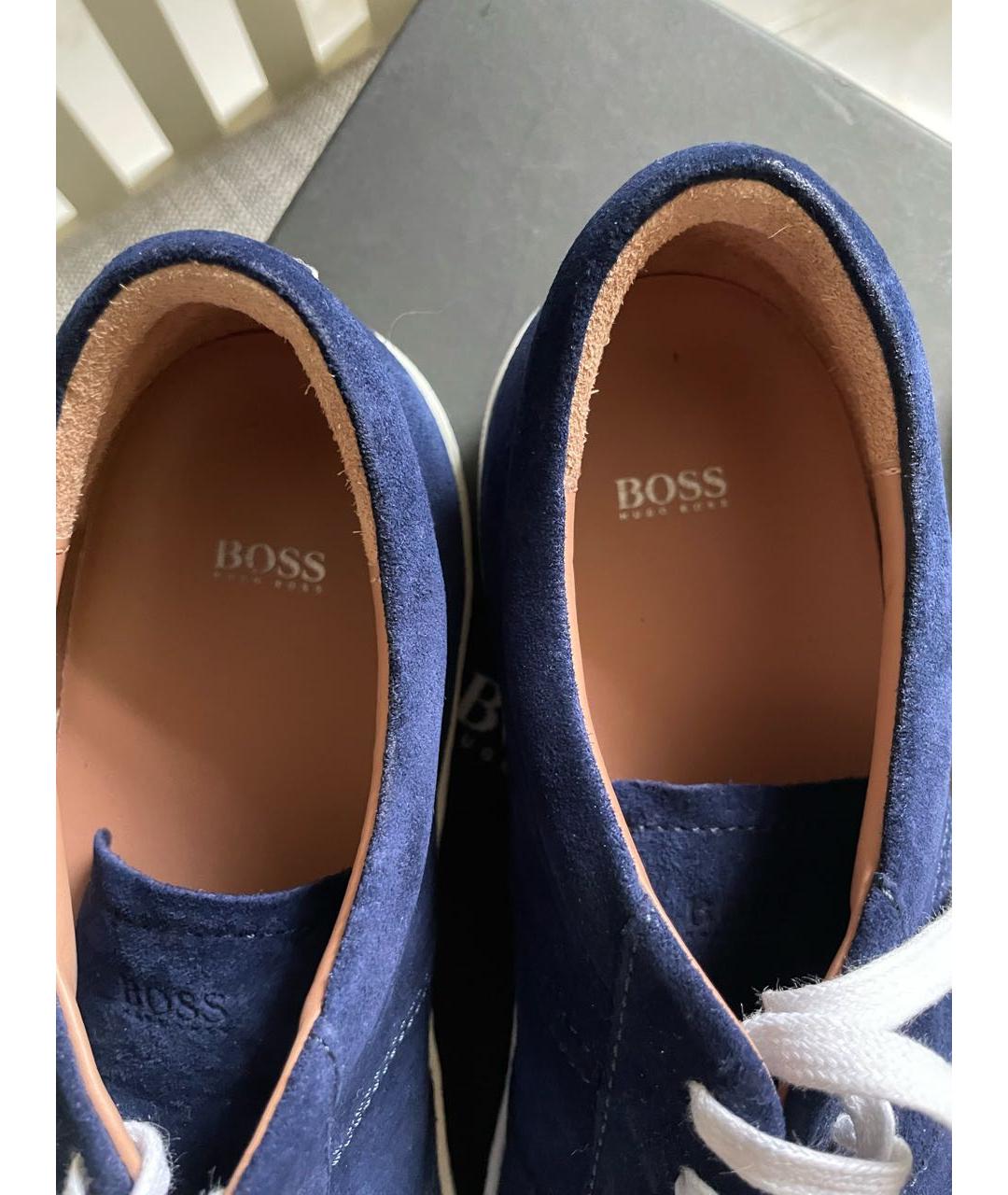HUGO BOSS Синие нубуковые кеды, фото 5