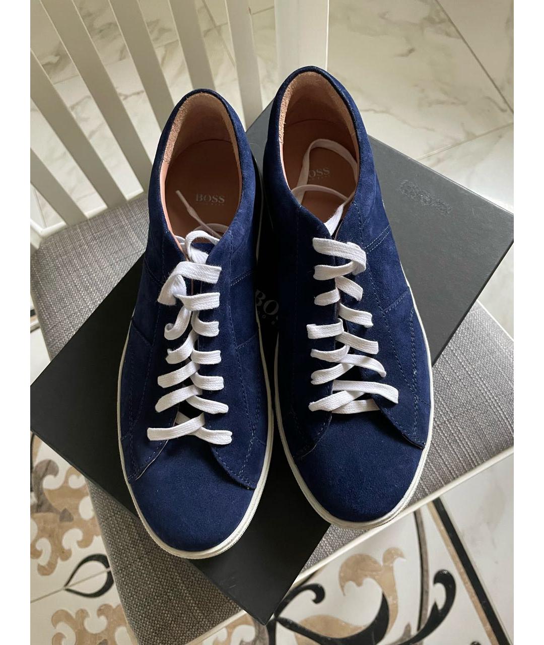 HUGO BOSS Синие нубуковые кеды, фото 3