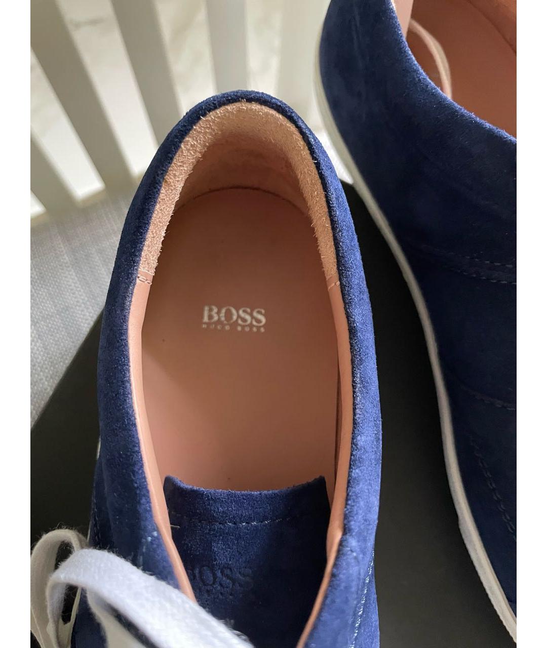 HUGO BOSS Синие нубуковые кеды, фото 4