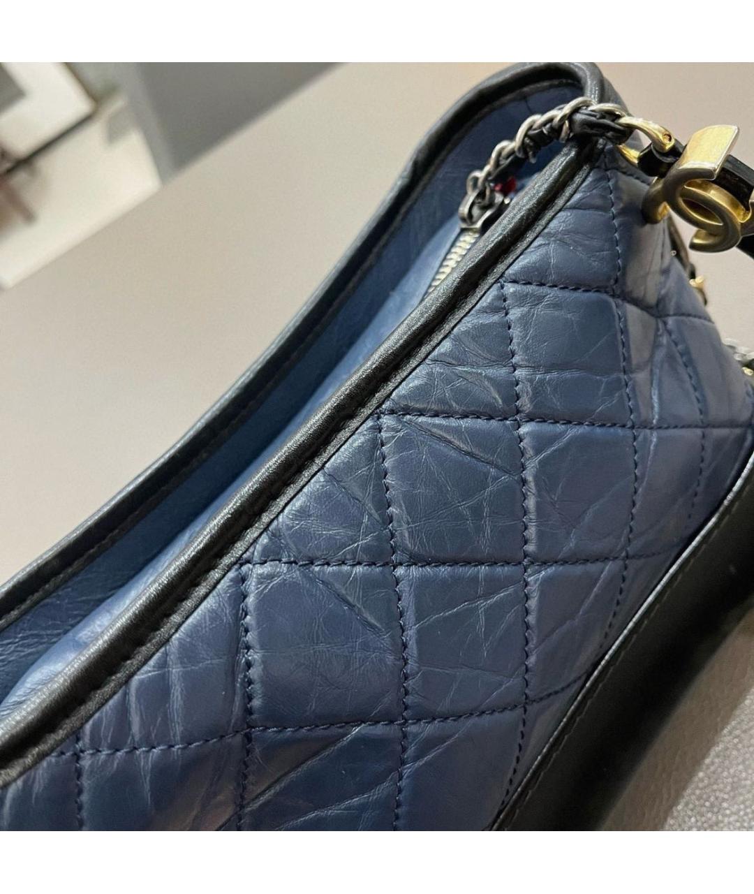 CHANEL Темно-синяя кожаная сумка через плечо, фото 6