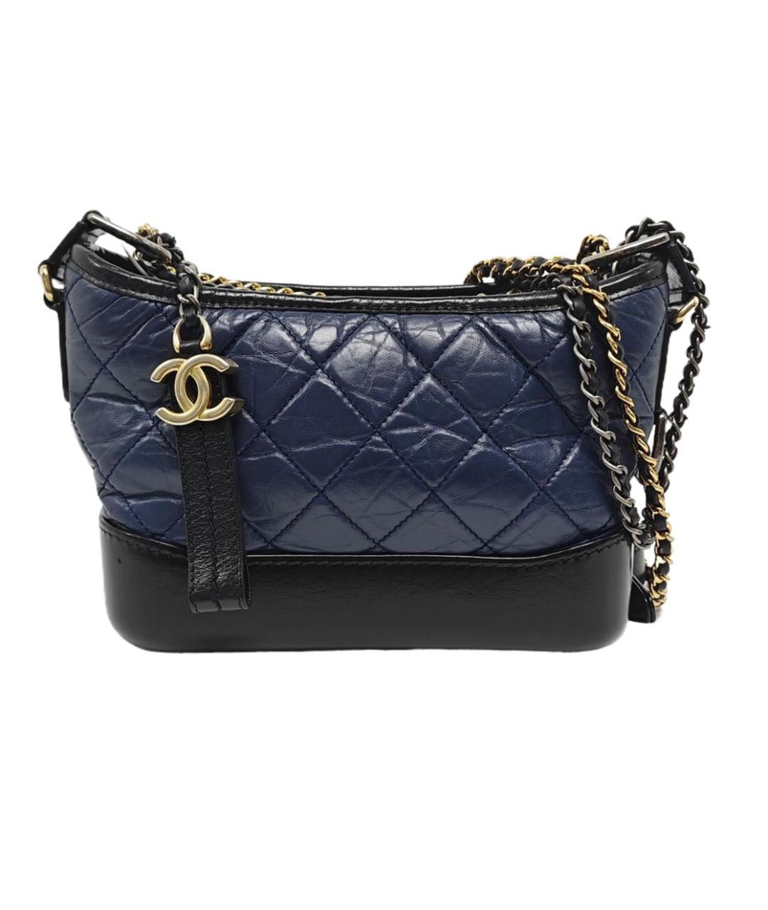 CHANEL Темно-синяя кожаная сумка через плечо, фото 1