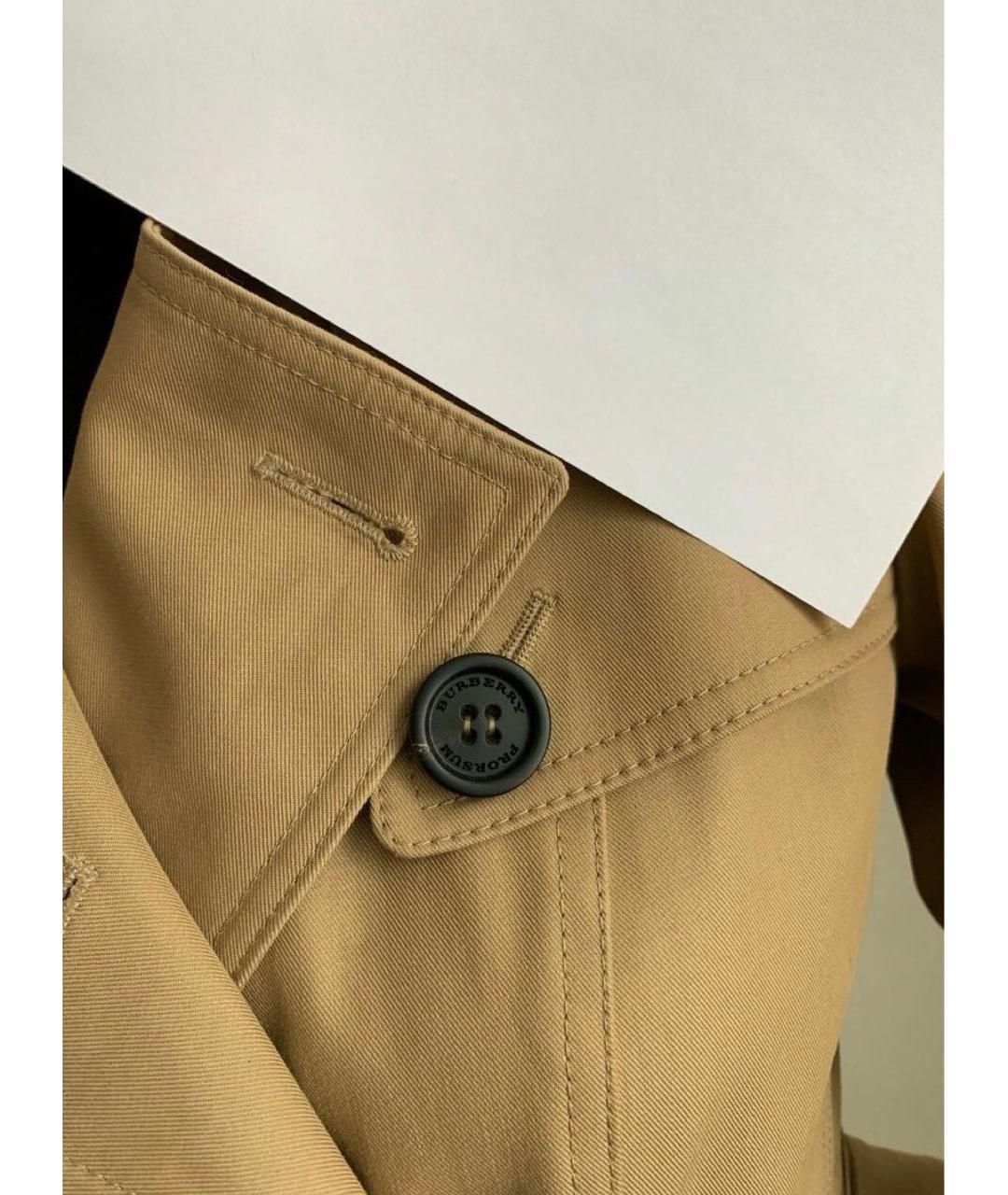 BURBERRY Бежевый хлопковый тренч/плащ, фото 3