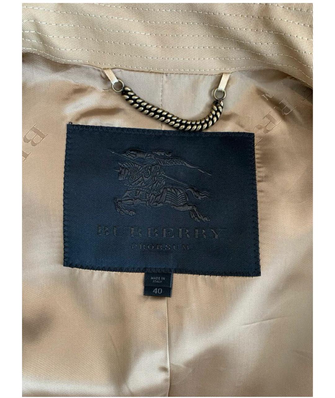 BURBERRY Бежевый хлопковый тренч/плащ, фото 4