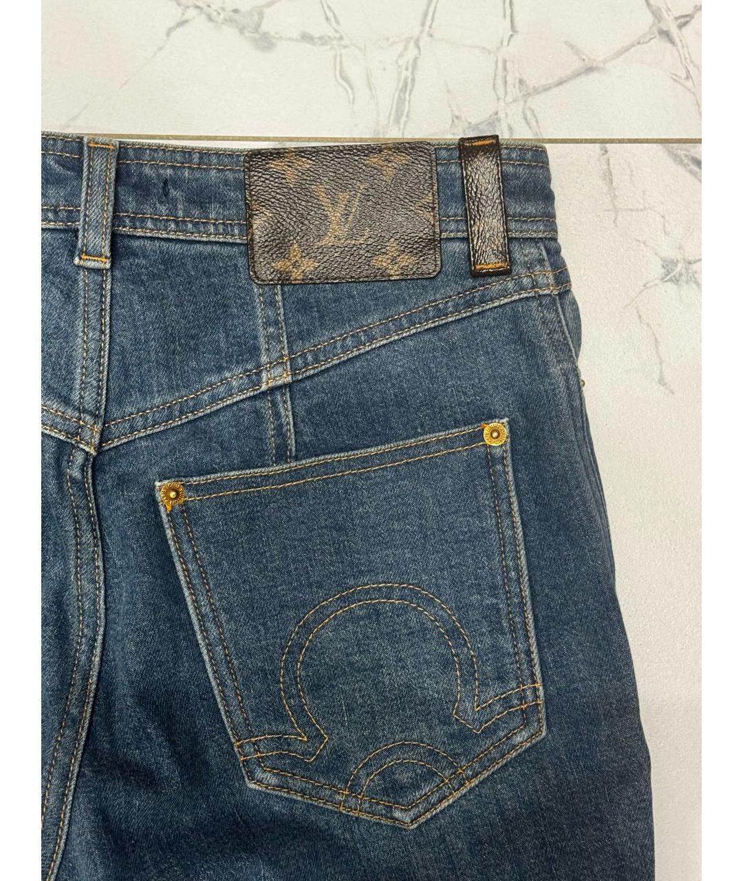 LOUIS VUITTON Синие хлопковые джинсы слим, фото 6