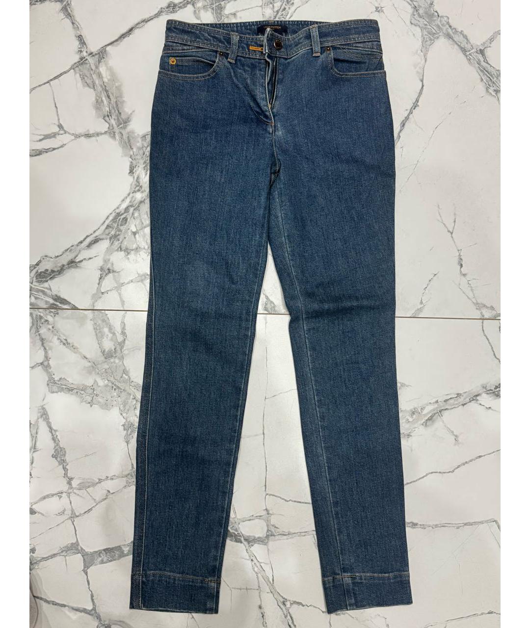LOUIS VUITTON Синие хлопковые джинсы слим, фото 7