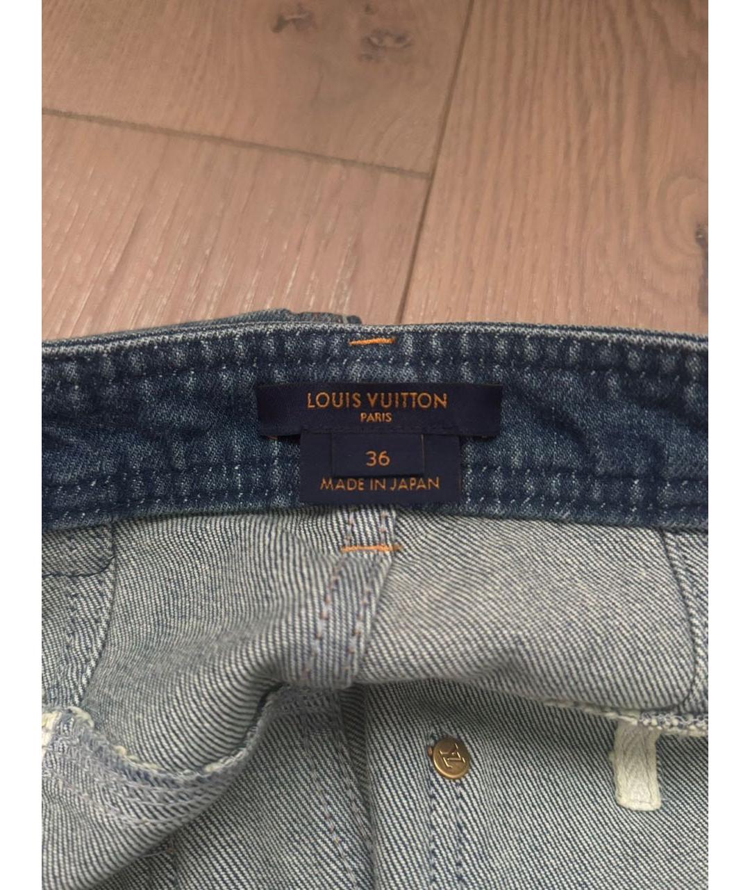 LOUIS VUITTON Синие хлопковые джинсы слим, фото 4