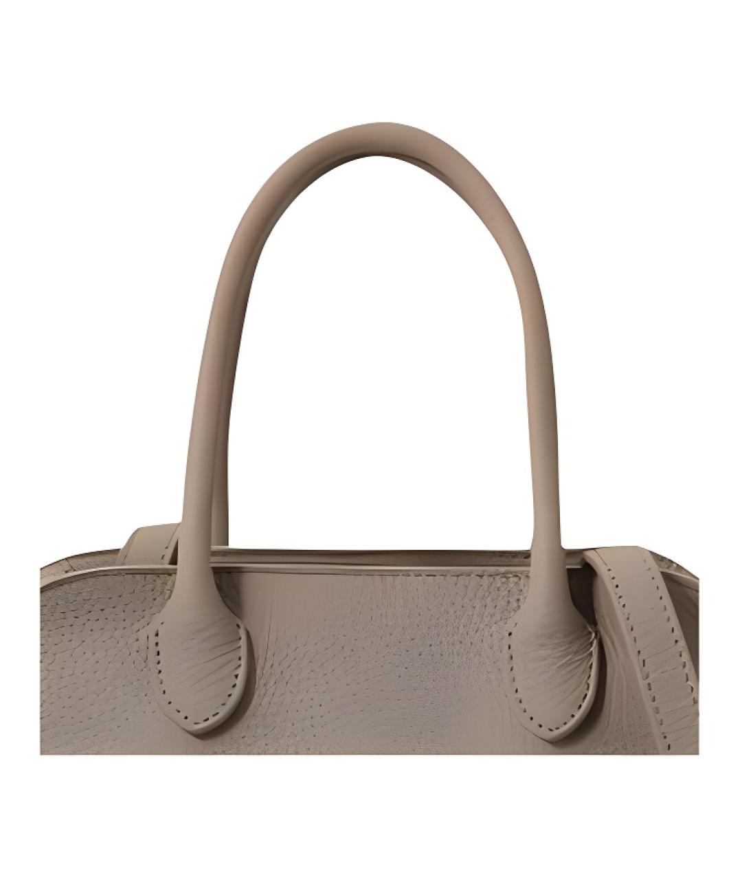 THE ROW Бежевая кожаная сумка тоут, фото 5