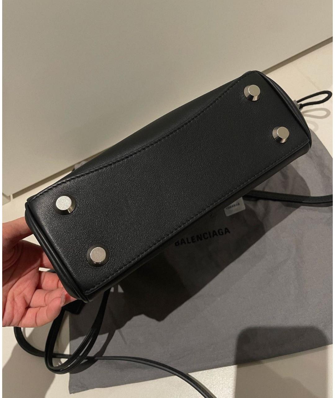 BALENCIAGA Черная кожаная сумка через плечо, фото 4
