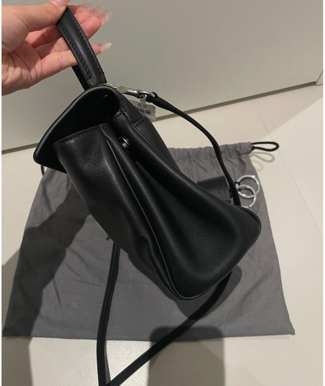 BALENCIAGA Черная кожаная сумка через плечо, фото 3