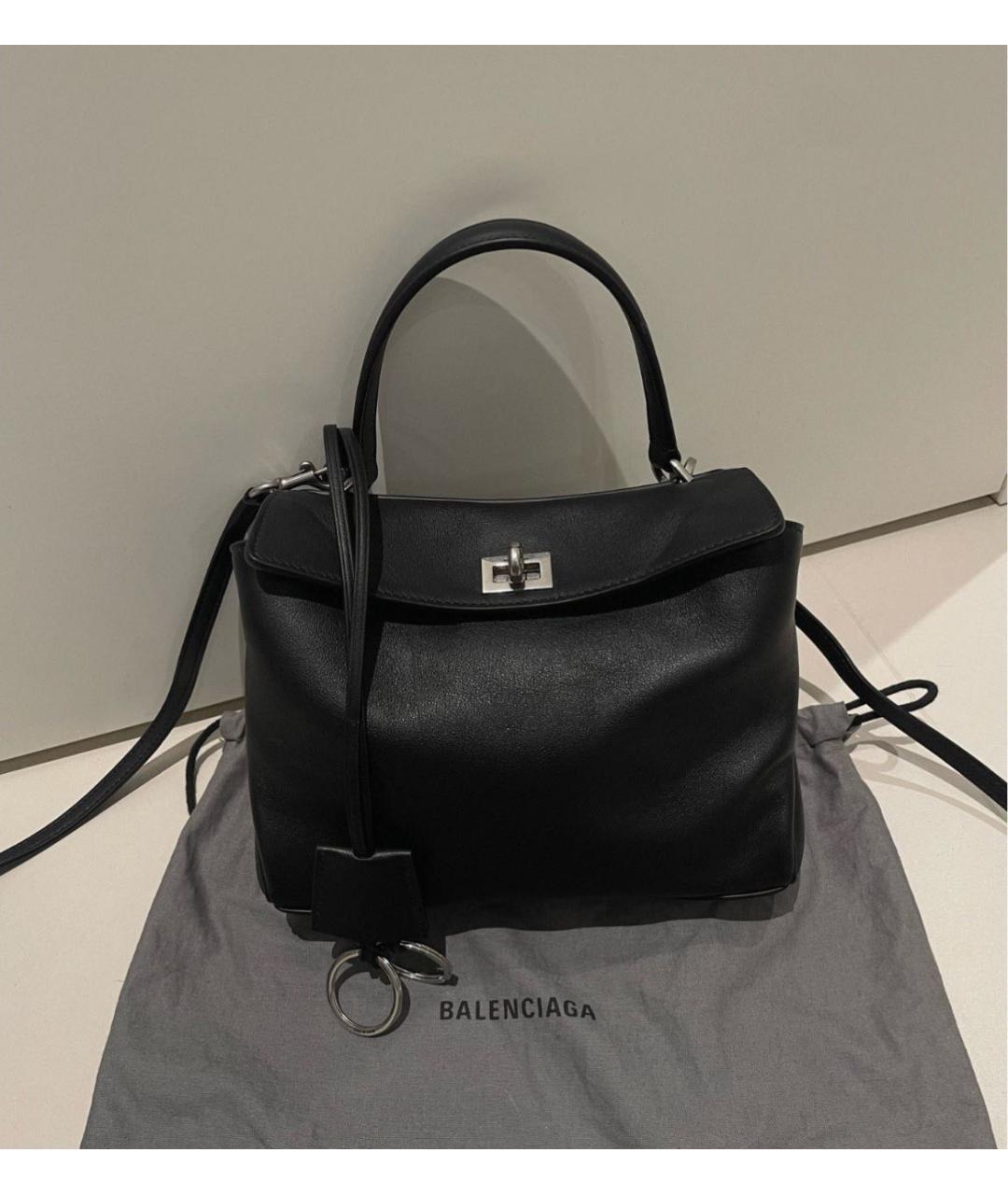 BALENCIAGA Черная кожаная сумка через плечо, фото 2
