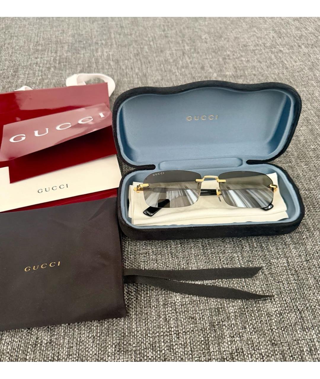 GUCCI Черные пластиковые солнцезащитные очки, фото 4