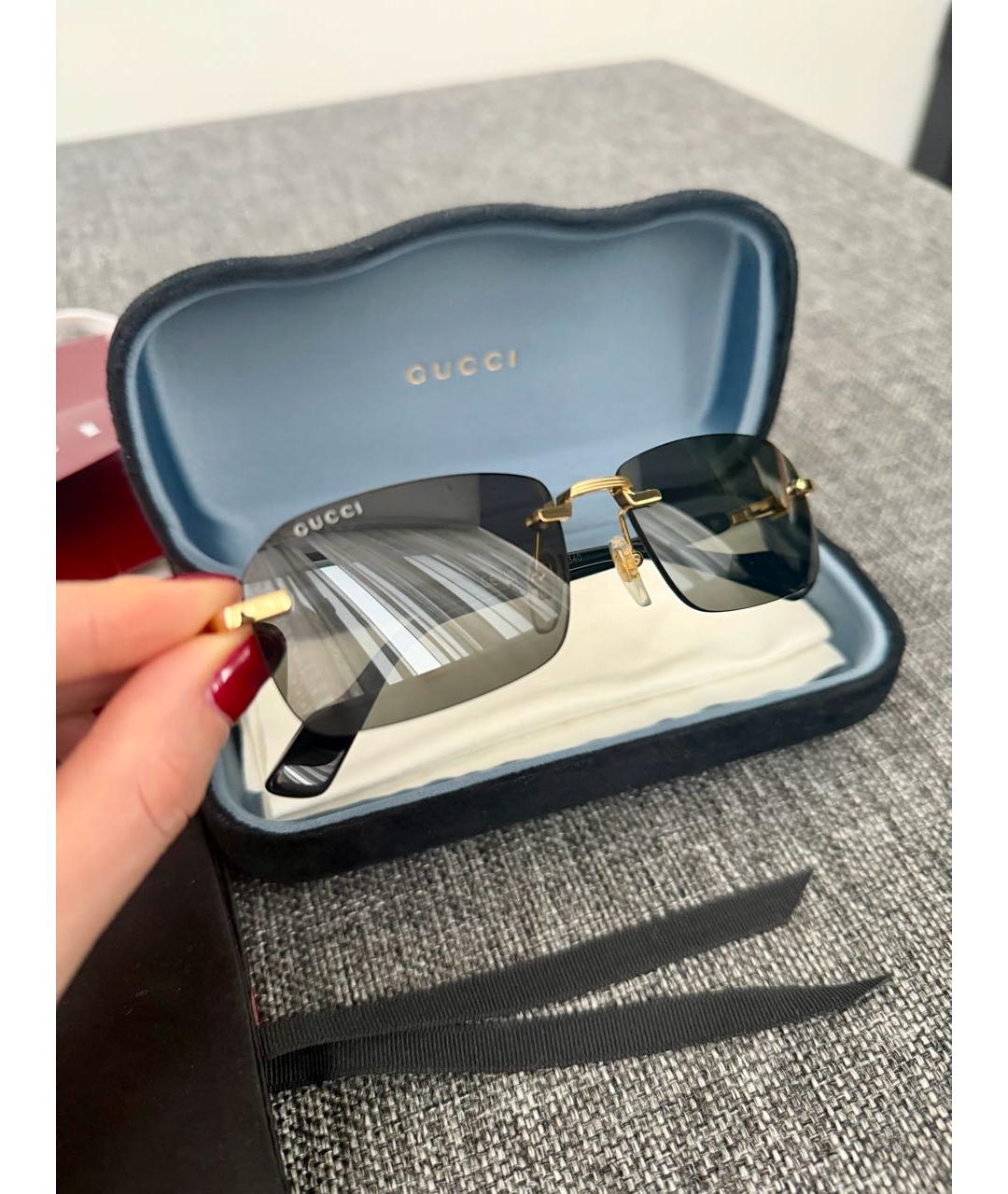 GUCCI Черные пластиковые солнцезащитные очки, фото 2