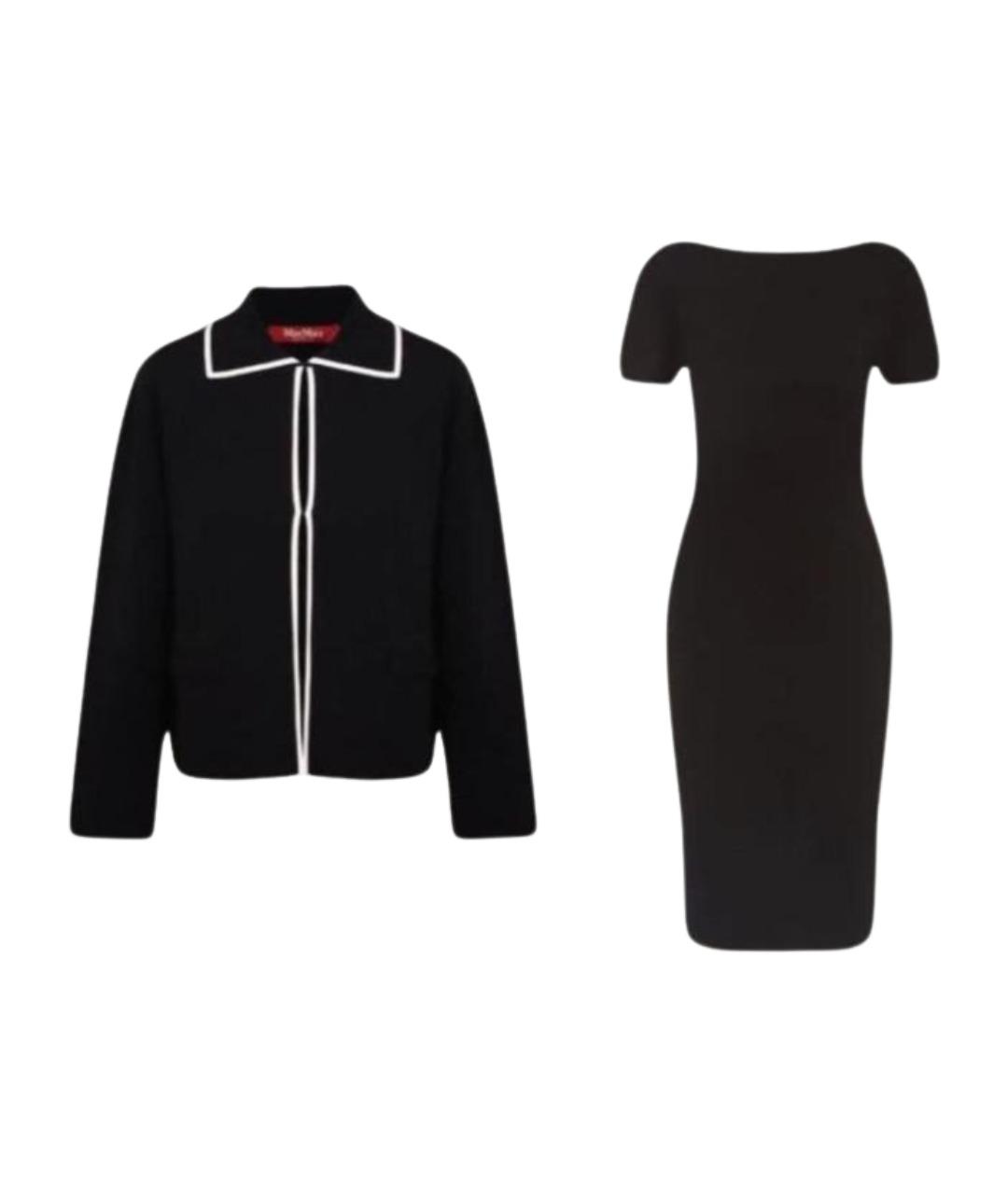 MAX MARA STUDIO Черный вискозный костюм с юбками, фото 1