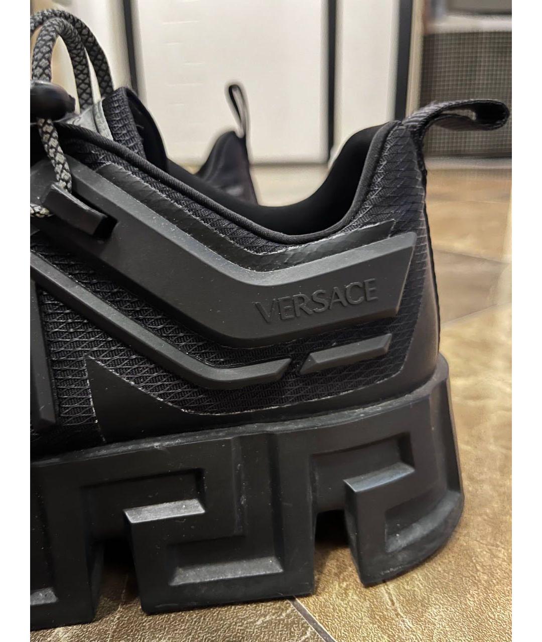 VERSACE Черные кожаные низкие ботинки, фото 4