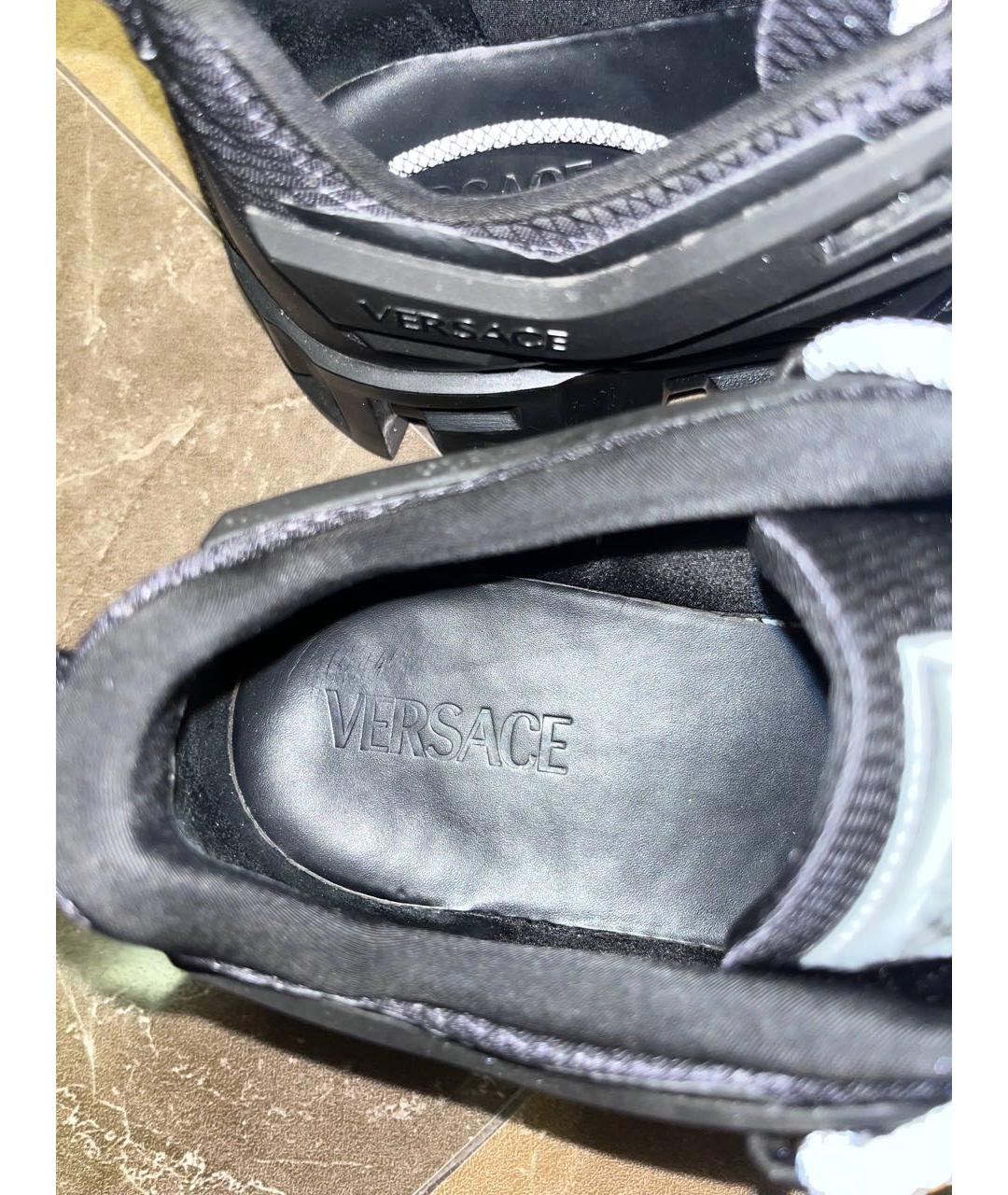 VERSACE Черные кожаные низкие ботинки, фото 3