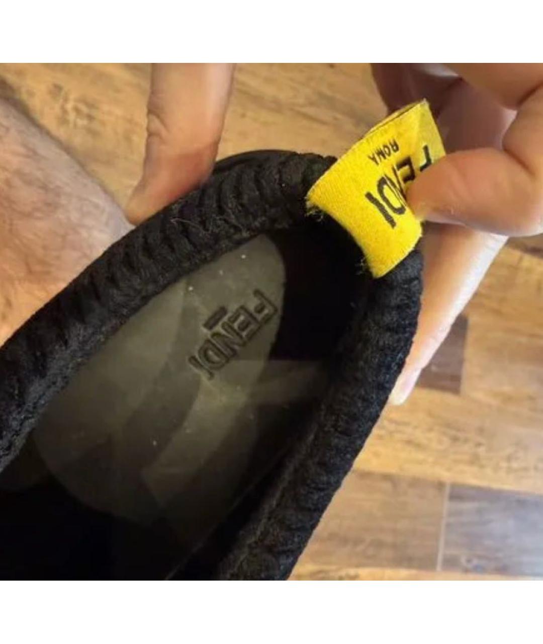 FENDI Черные кожаные низкие ботинки, фото 3