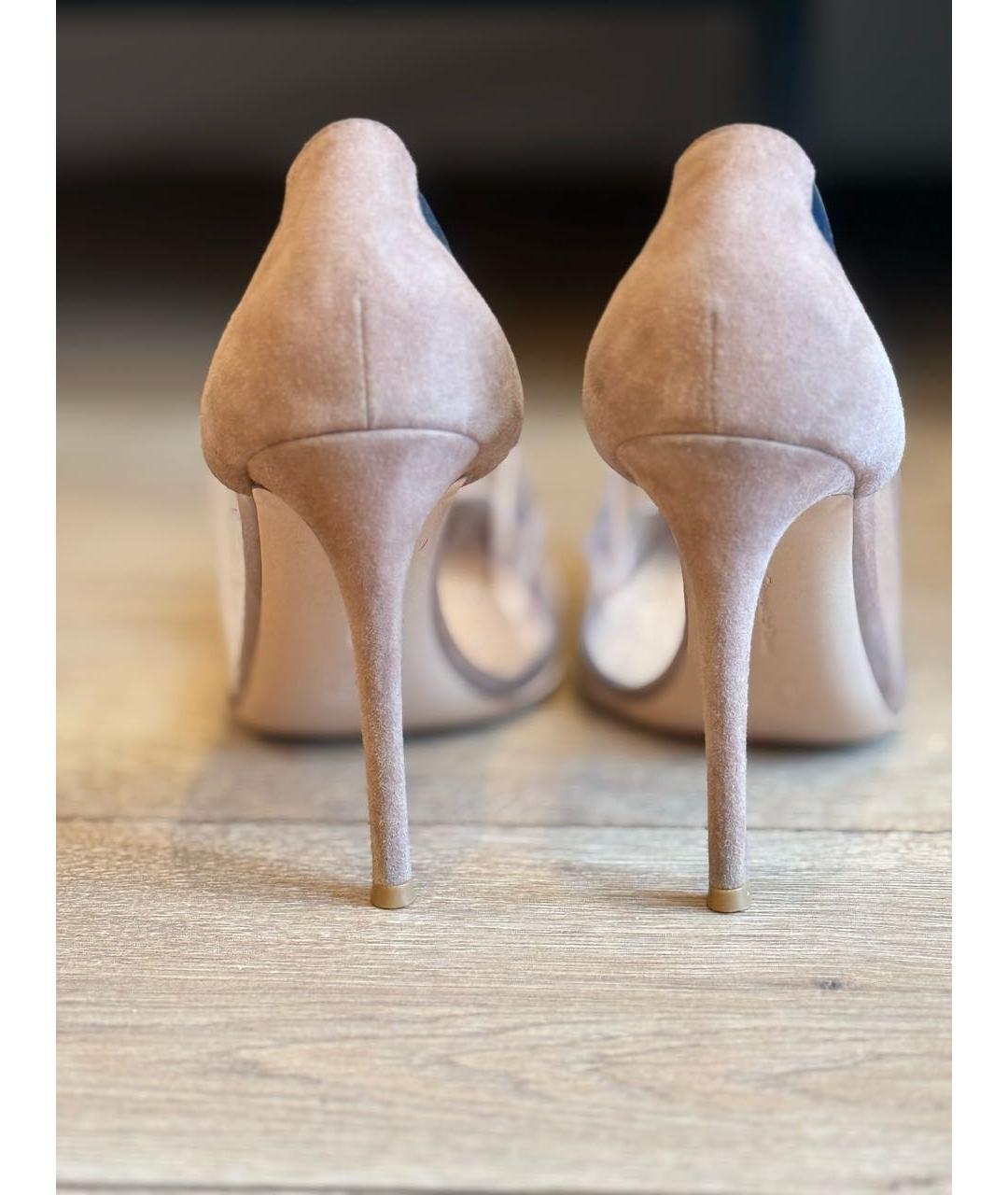 GIANVITO ROSSI Бежевые замшевые туфли, фото 4