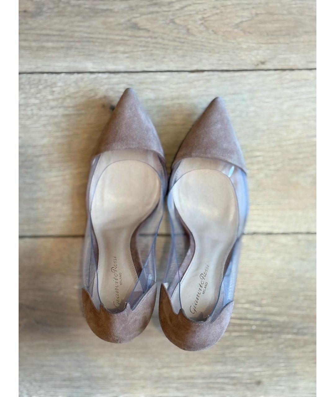 GIANVITO ROSSI Бежевые замшевые туфли, фото 3