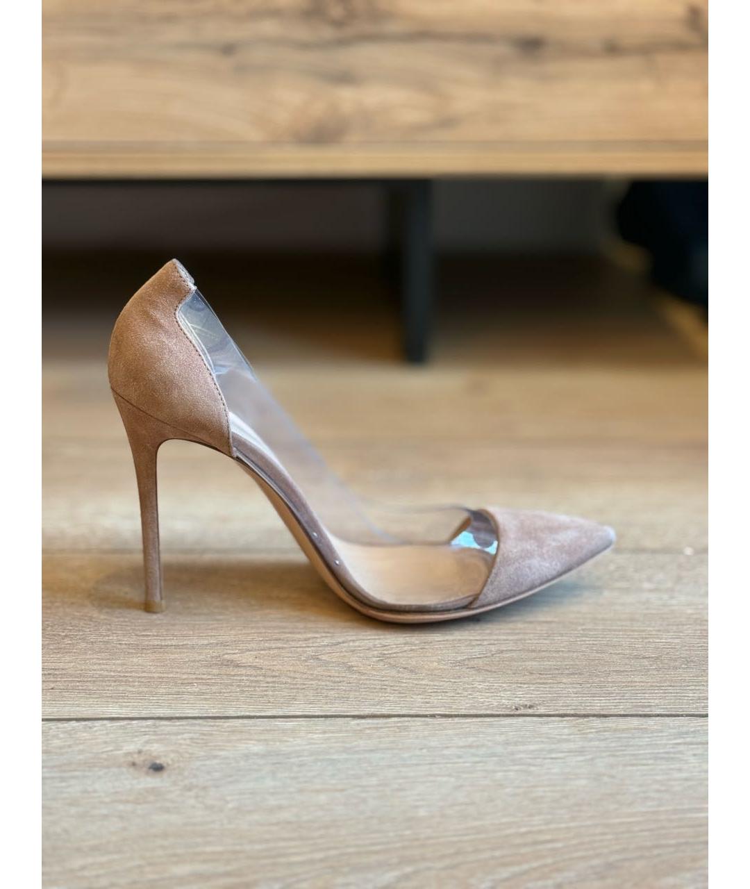 GIANVITO ROSSI Бежевые замшевые туфли, фото 6