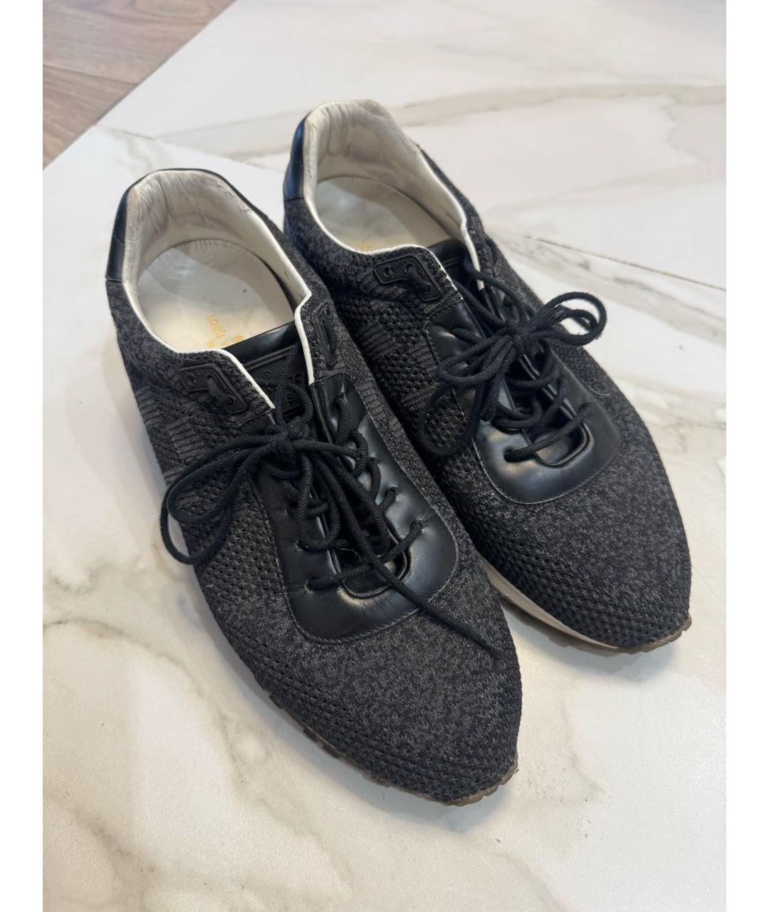 LOUIS VUITTON Черные кожаные низкие кроссовки / кеды, фото 2